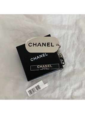 Chanel Vintage Logo ID Dog Tag Charm